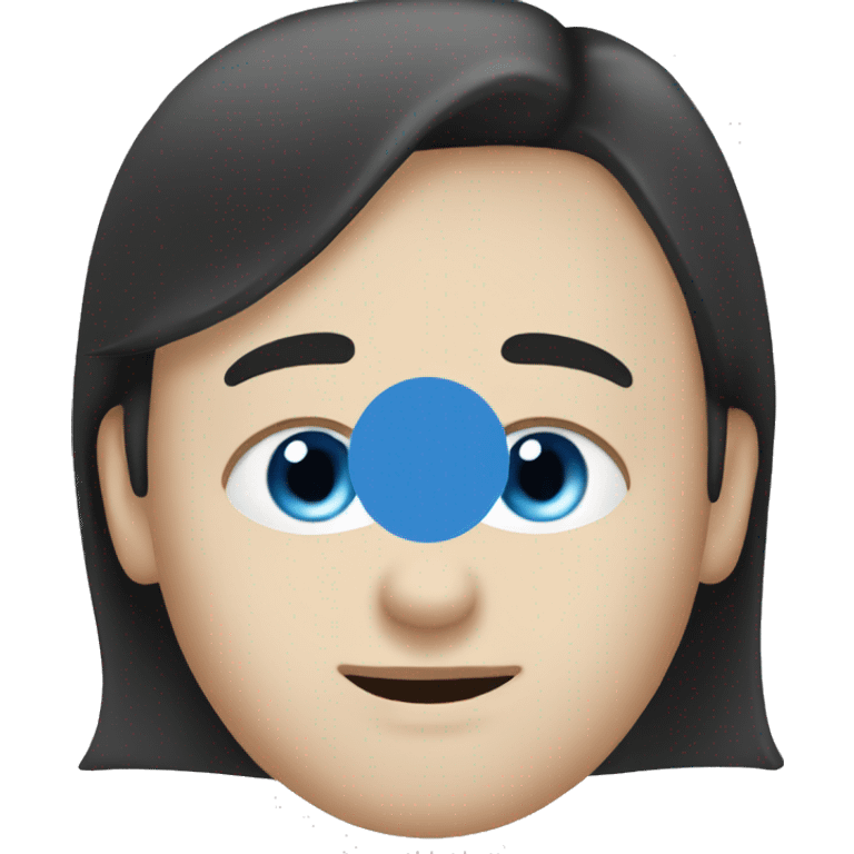 White person, blue eyes, black hair, emoji