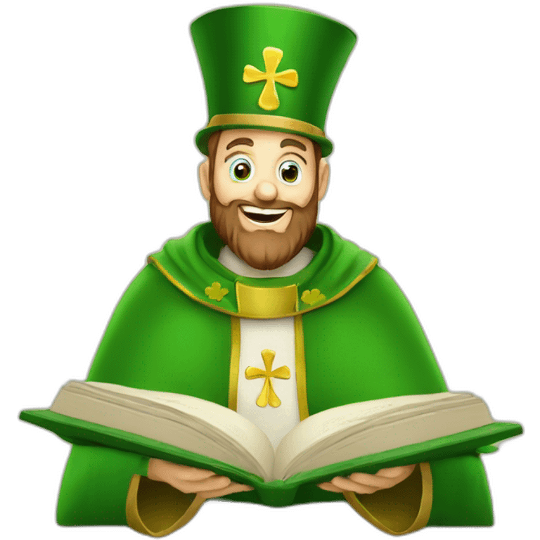 Catholic st patrick reading happy emoji