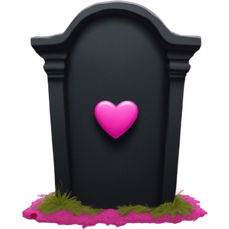 a black Grave with the letters RIP in a dark pink heart emoji