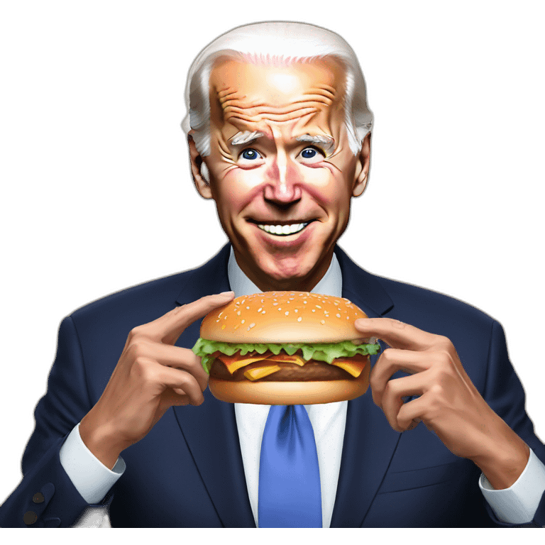 Joe Biden eating burger emoji