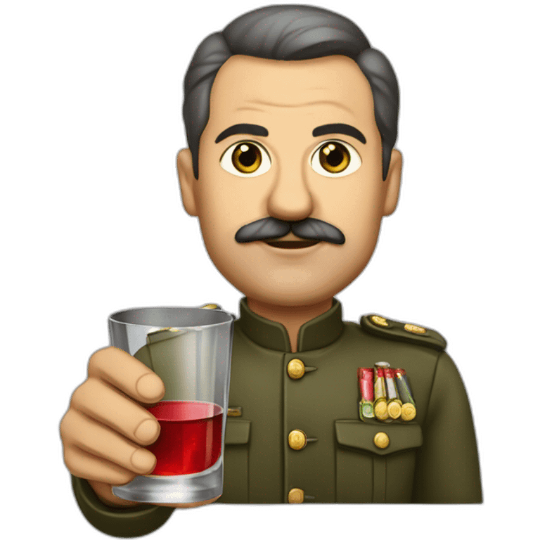 Joseph Staline with a glass of vodka in his hand emoji