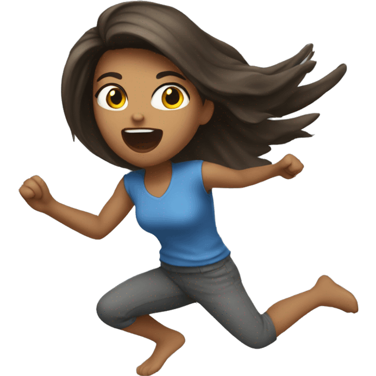 A girl doing the hawk rush emoji