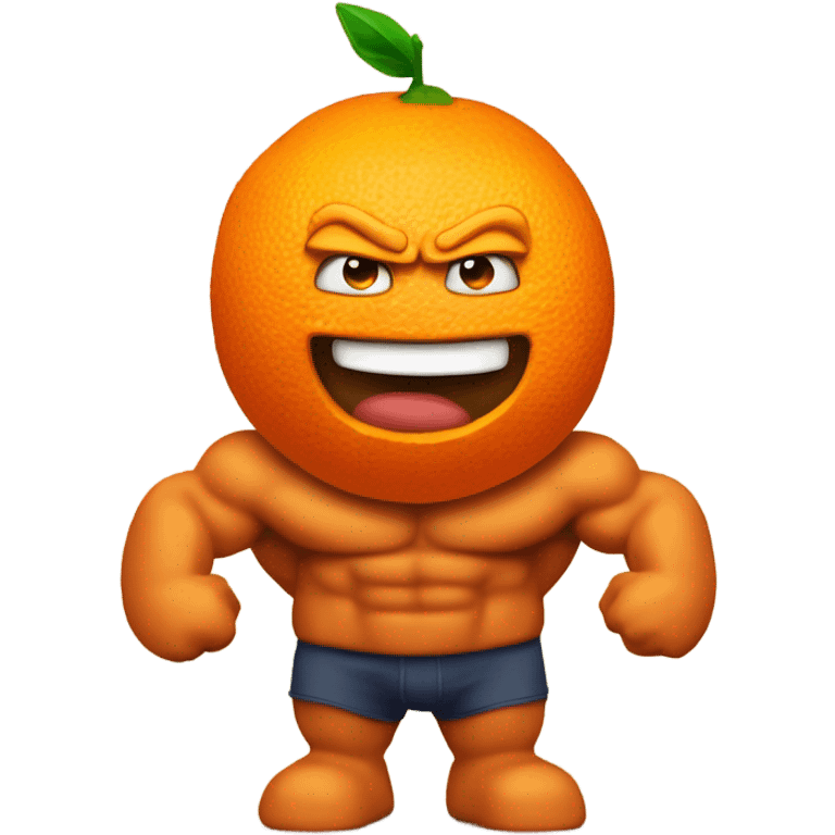 Very muscular orange fruit man emoji