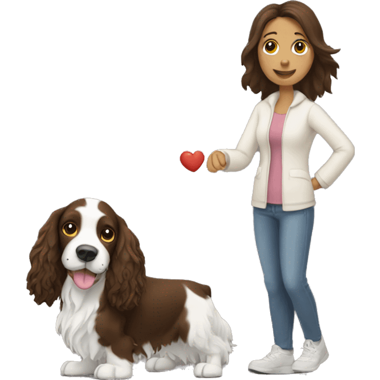 springer spaniel with woman emoji