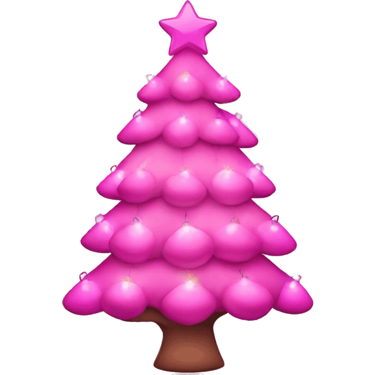 Pink Christmas tree with pink lights and pink ornaments  emoji