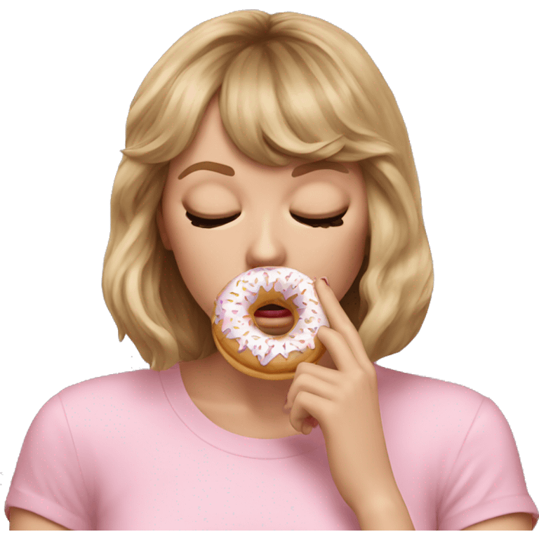 Taylor swift crying while eating a donut emoji