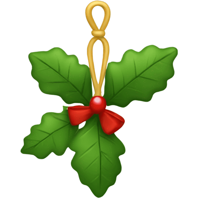 Mistletoe hanging with bow emoji