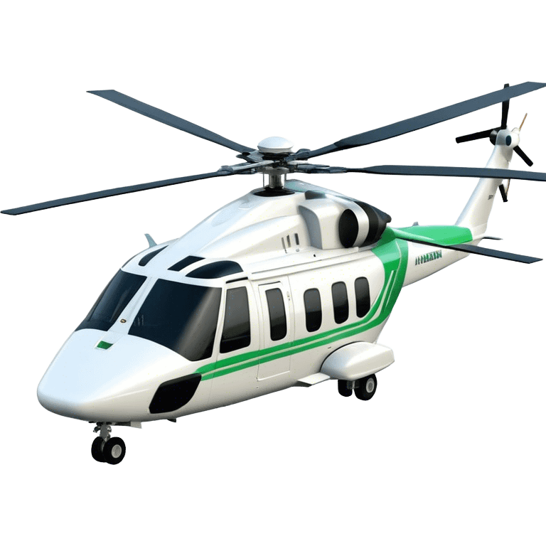 AgustaWestland AW139 - Leonardo (Model Year: 2022) (Iconic colour: White with green accents) emoji