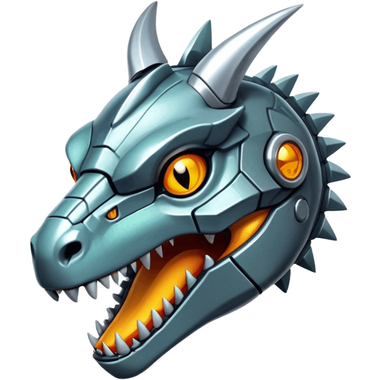  Cool Edgy Shiny Futuristic Greymon-Reptile full body emoji