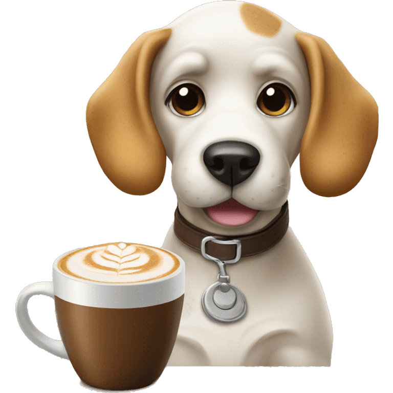 dog drink cappucino emoji