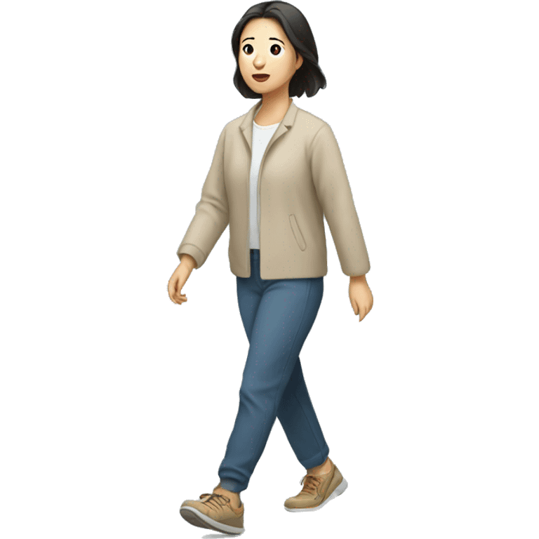 walking korean woman emoji