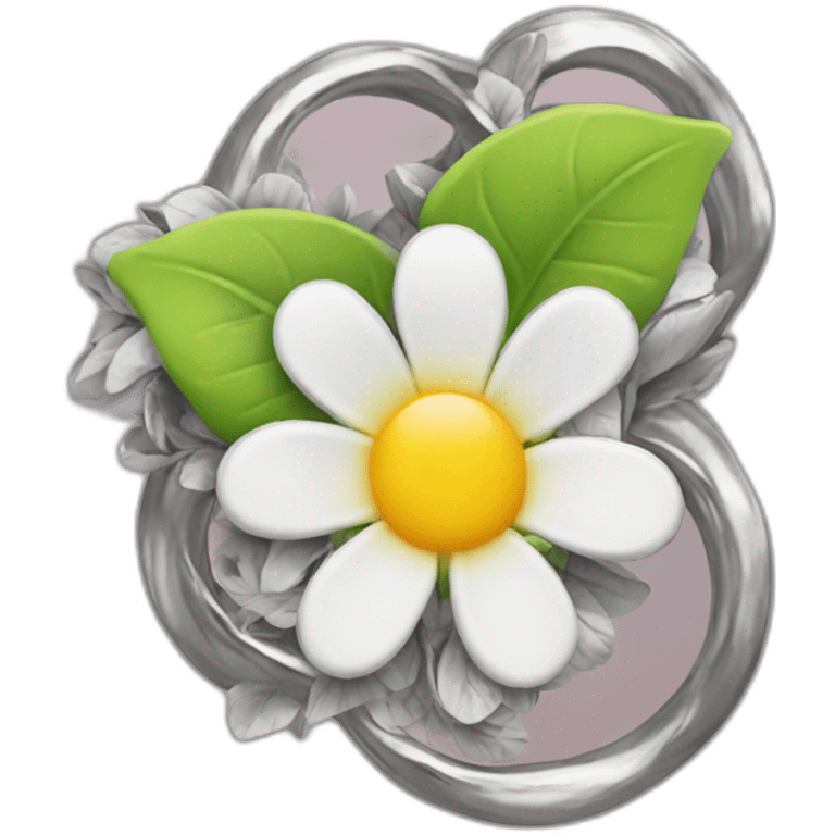 Blooming flowers wrapped around silver metal  emoji