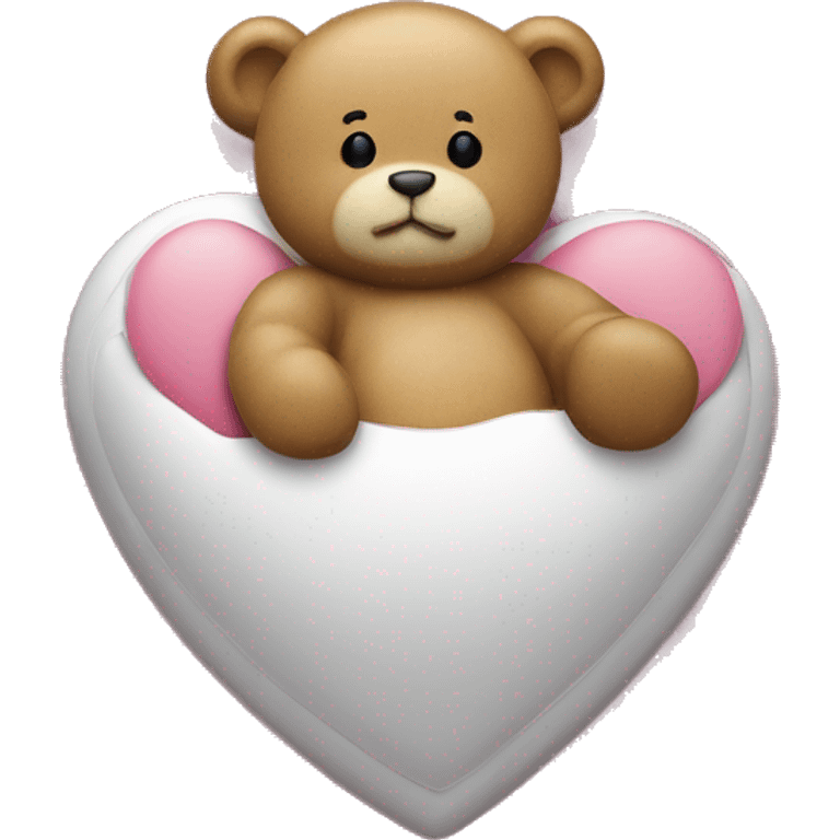 baby pin heart with teddy bear  emoji