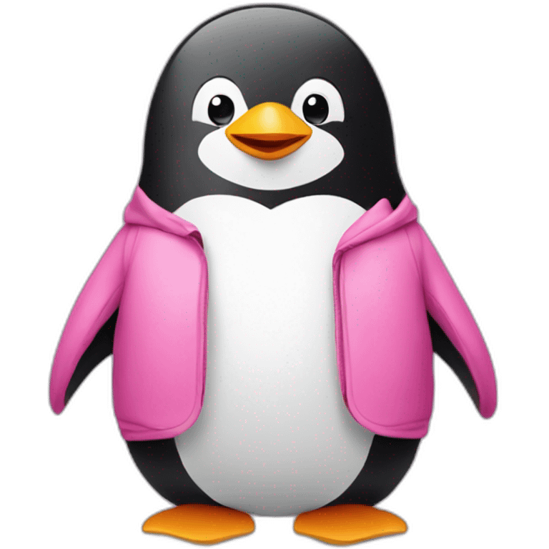 Pinguin who’s wearing a pink short emoji