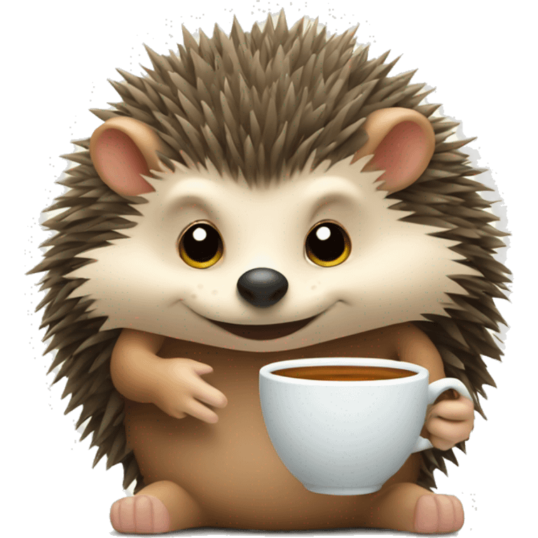 Hedgehog sipping tea emoji