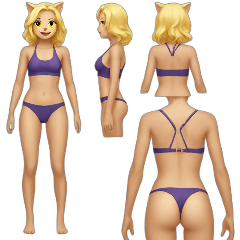 hot catgirl blonde swim suit emoji