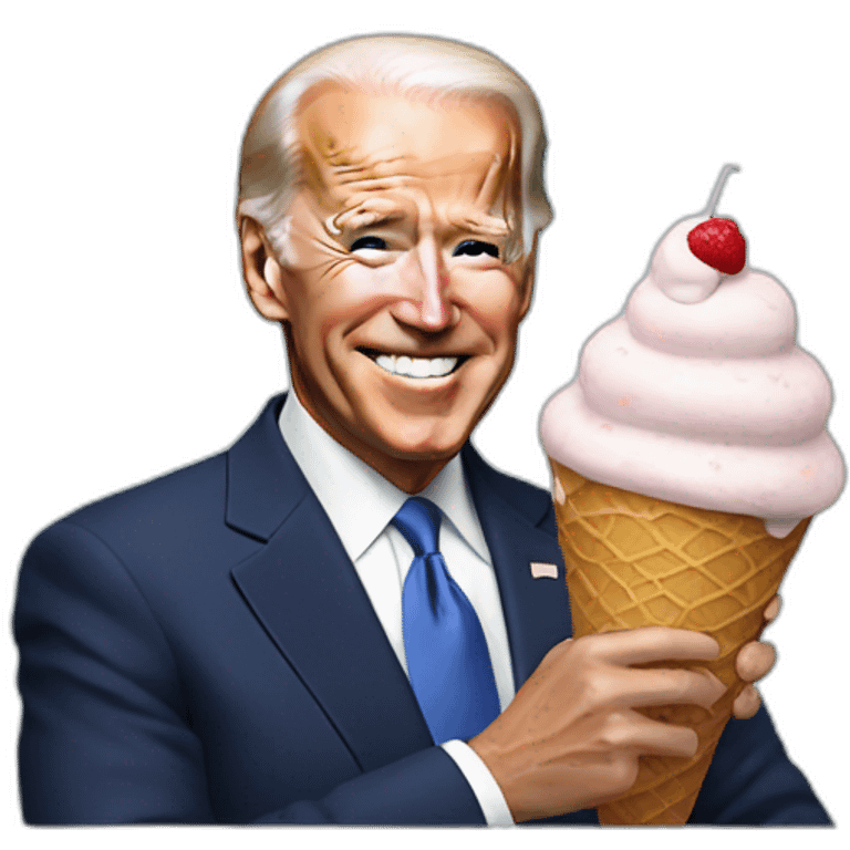 Biden with ICE cream emoji