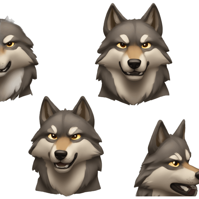 muscular wolves emoji