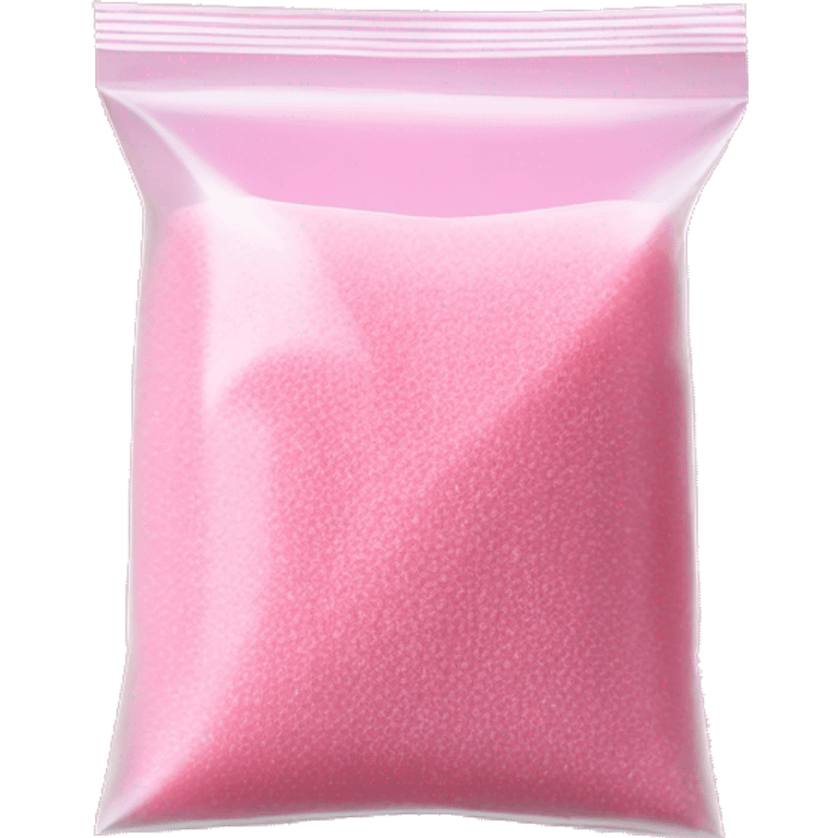 Pink granulated sugar in clear bag emoji