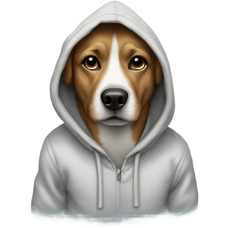 Dog wearing hoodie emoji