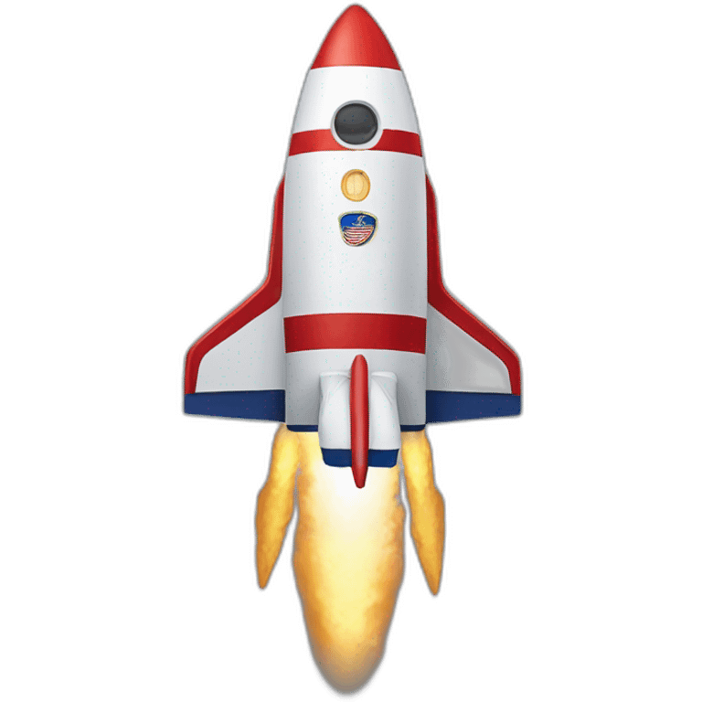 Donald Trump riding a rocket emoji