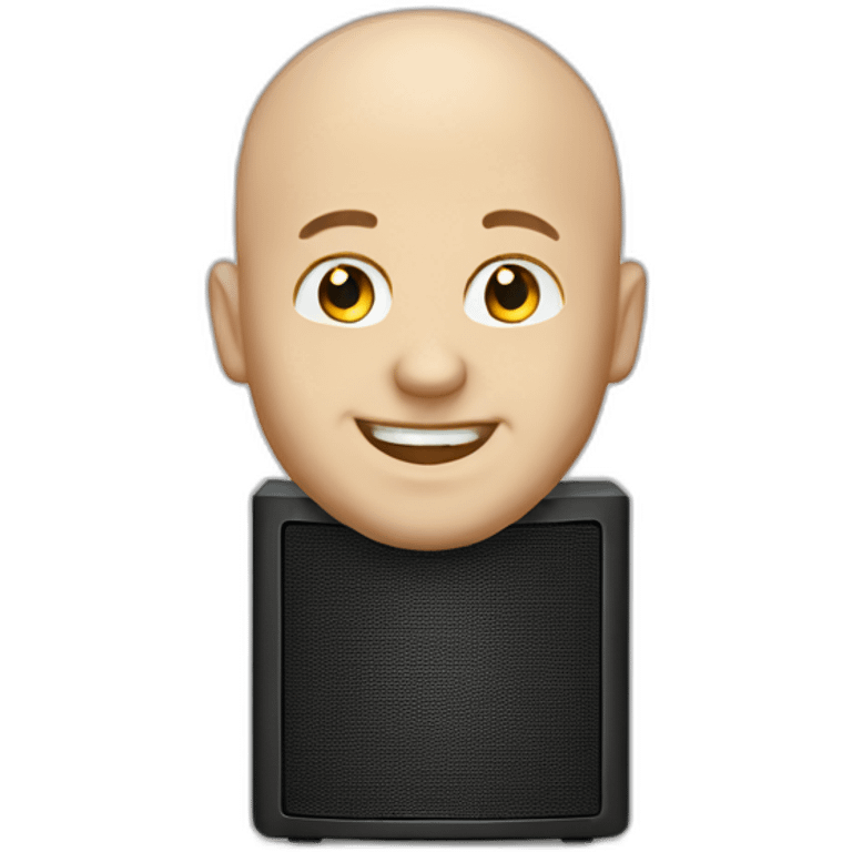 bald men happy white denote speaker emoji