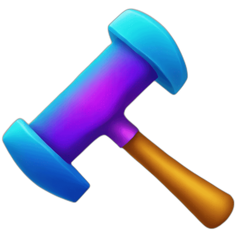 rainbow colored hammer emoji