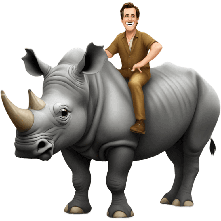 Jim Carey on a rhino emoji