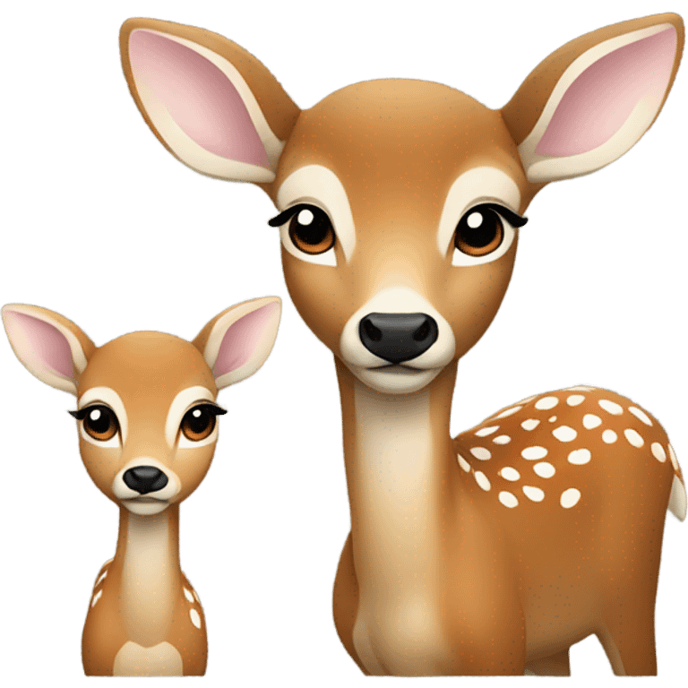 Deer with a baby emoji