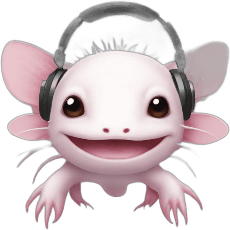 cute-axolotl-with-white-headphone emoji