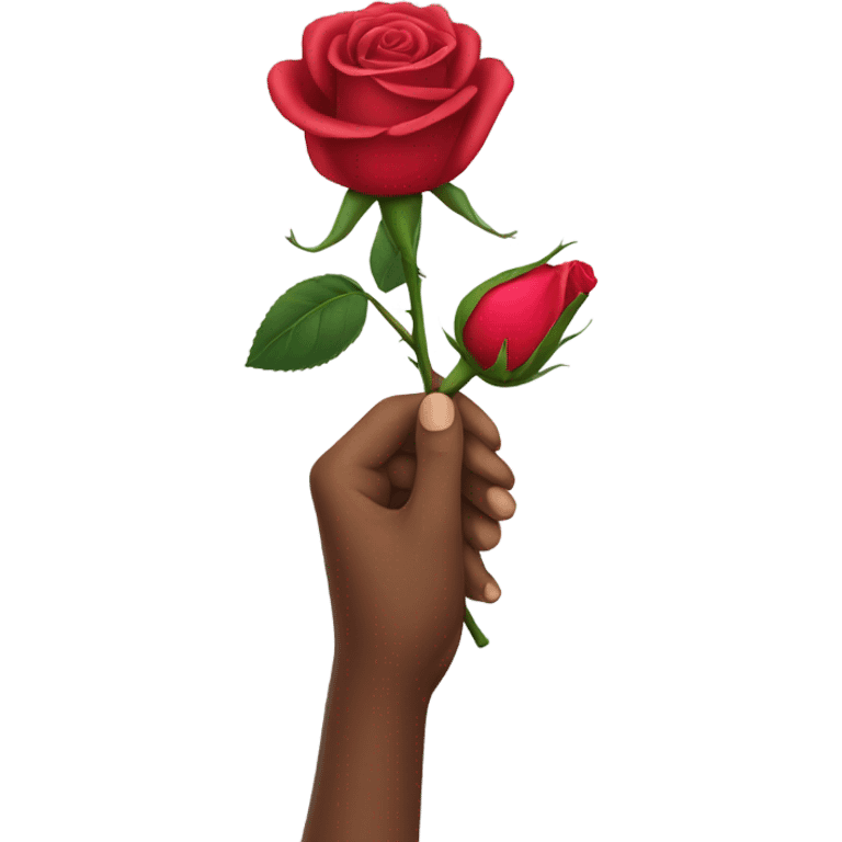 A hand with a rose emoji