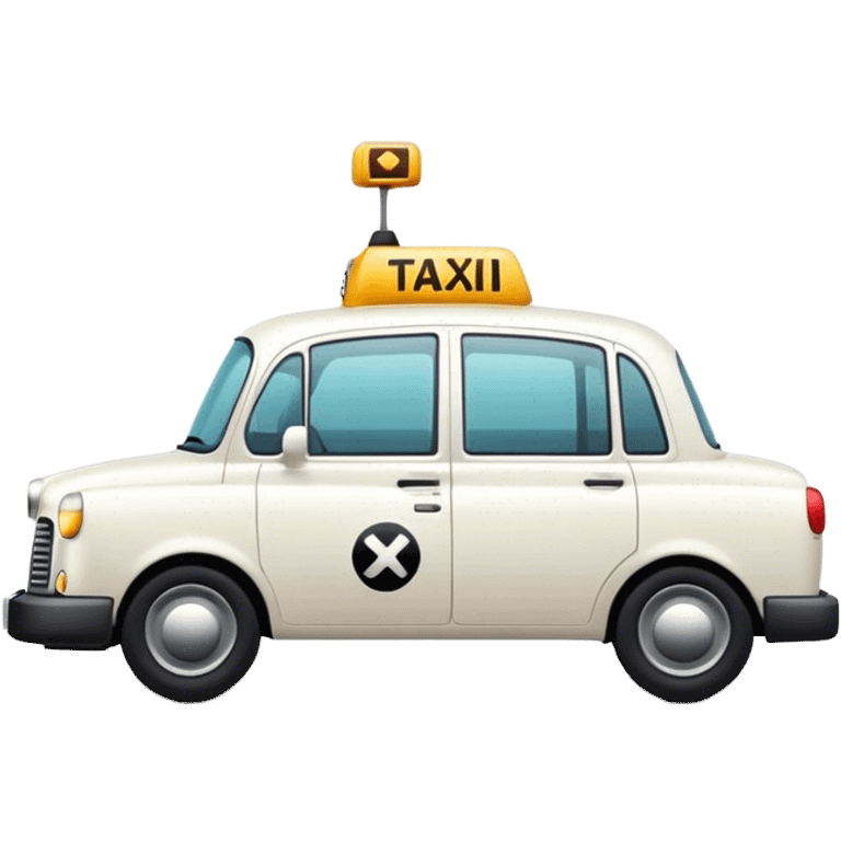 Cinematic realistic white taxi emoji