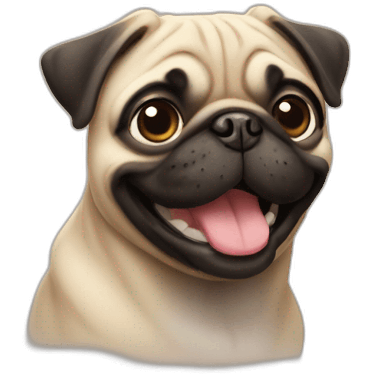 Pug smiling emoji