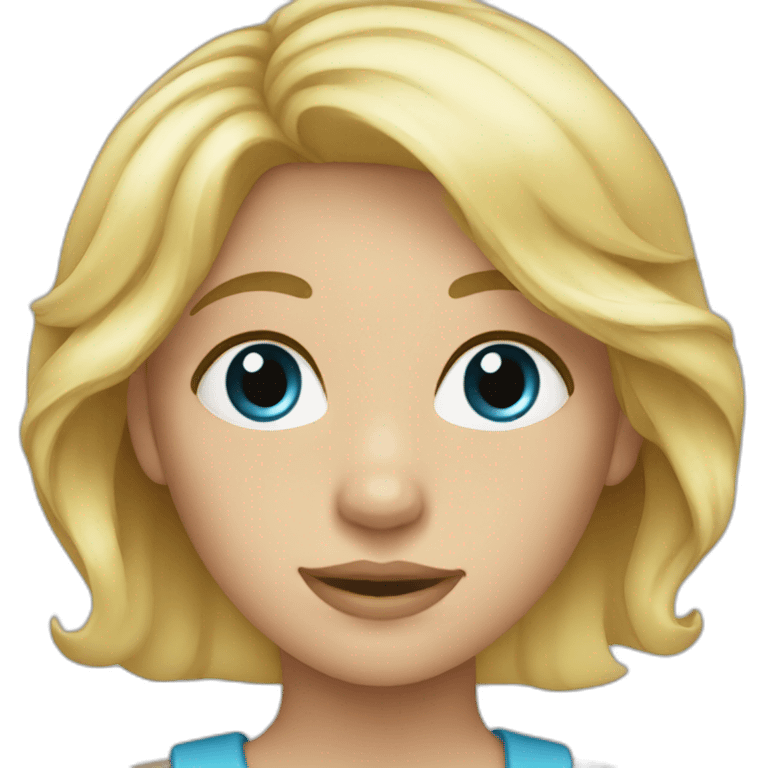 blond girl blue eyes emoji