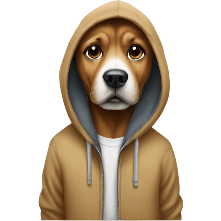 Dog wearing hoodie emoji