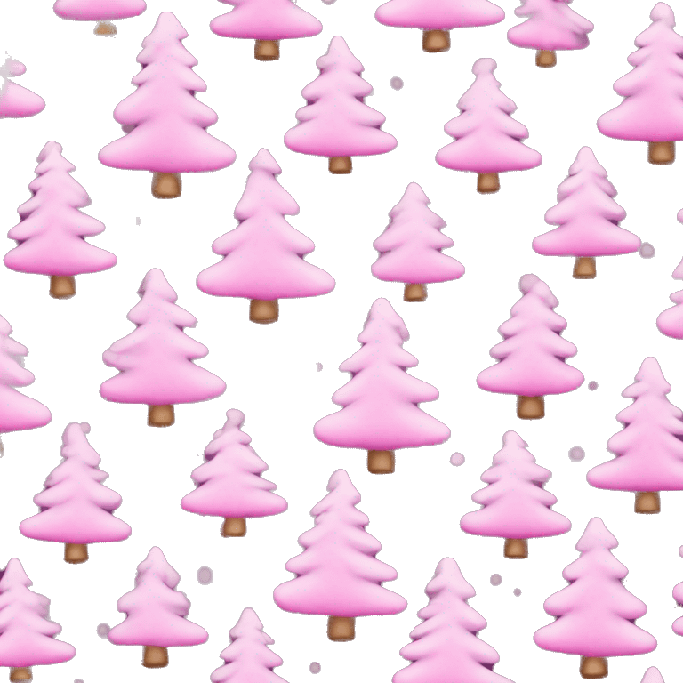 pink christmas tree with snow emoji