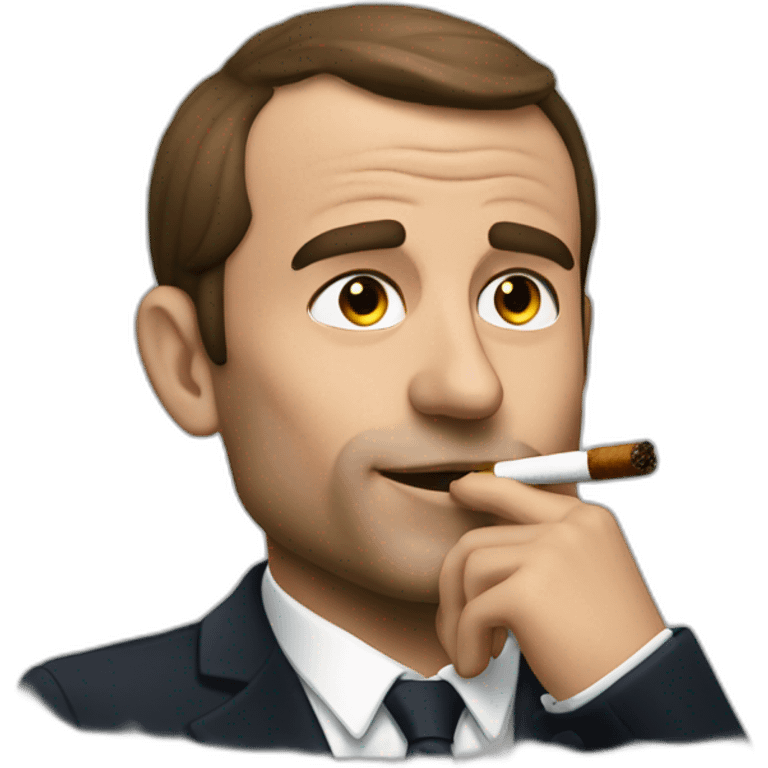 macron smoking a cigar emoji