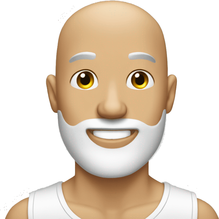 Bald guy shaves off his beard emoji