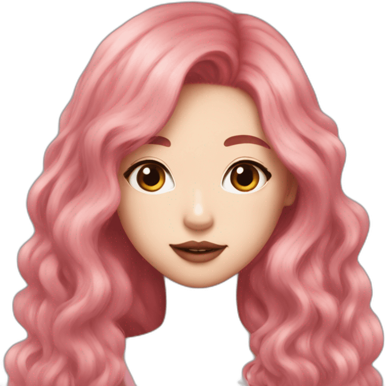 Blackpink rose red hair emoji