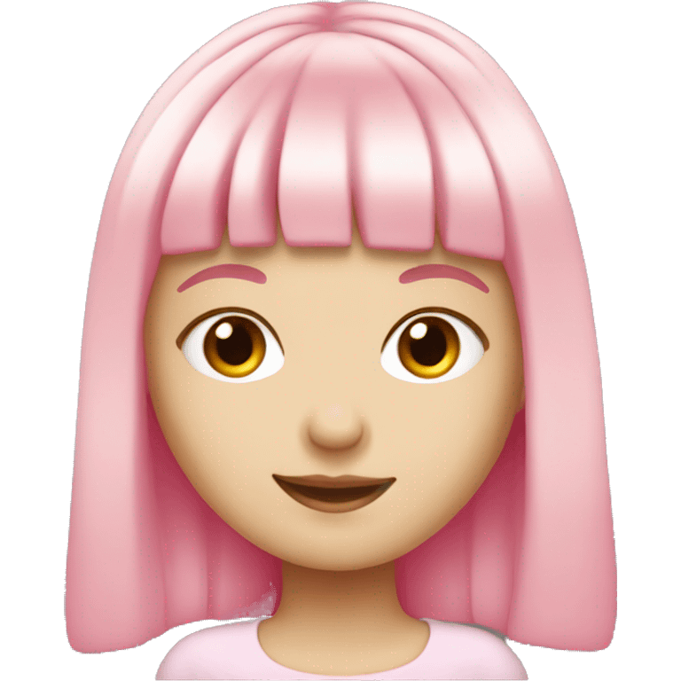 cute white girl with pink bangs emoji