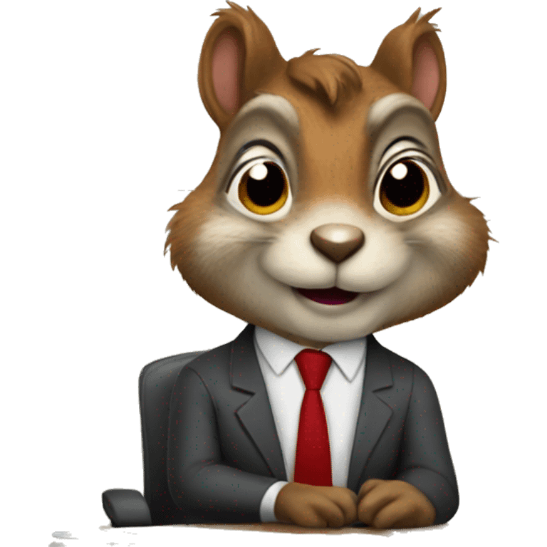 squirrel lawyer working from home emoji