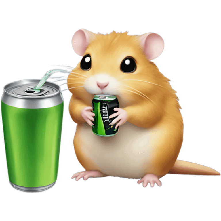 Hamster drink Monster Energy emoji