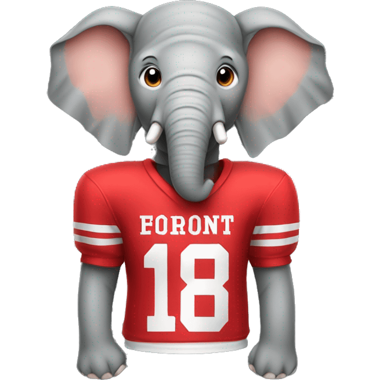 elephant wearing red football jersey  emoji