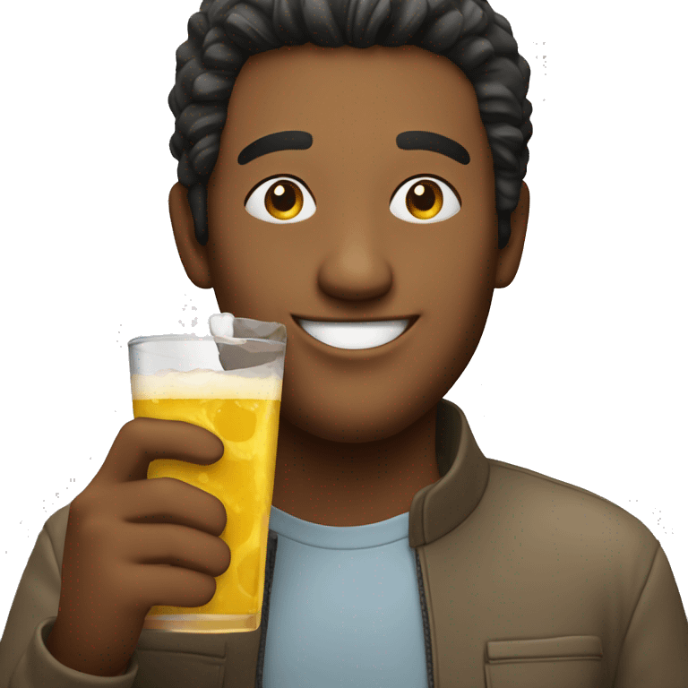 Happy guy enjoying drink emoji