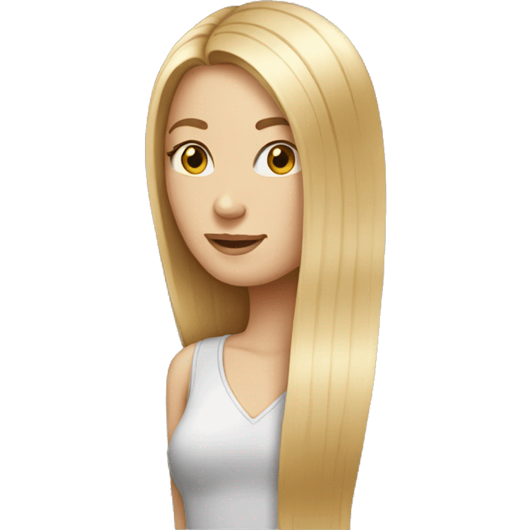 tall thin long straight fair hair woman emoji