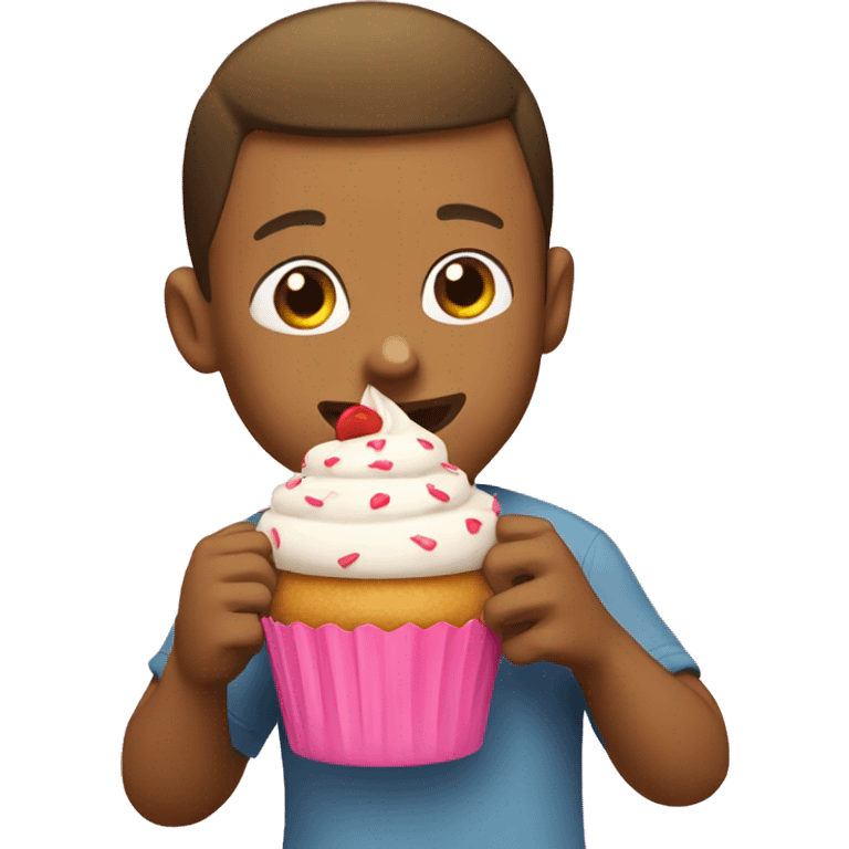 Mbappe eating a cupcake emoji