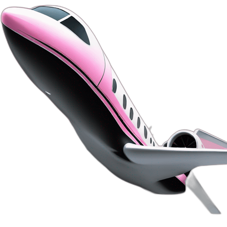 Pink and black modern private jet  emoji