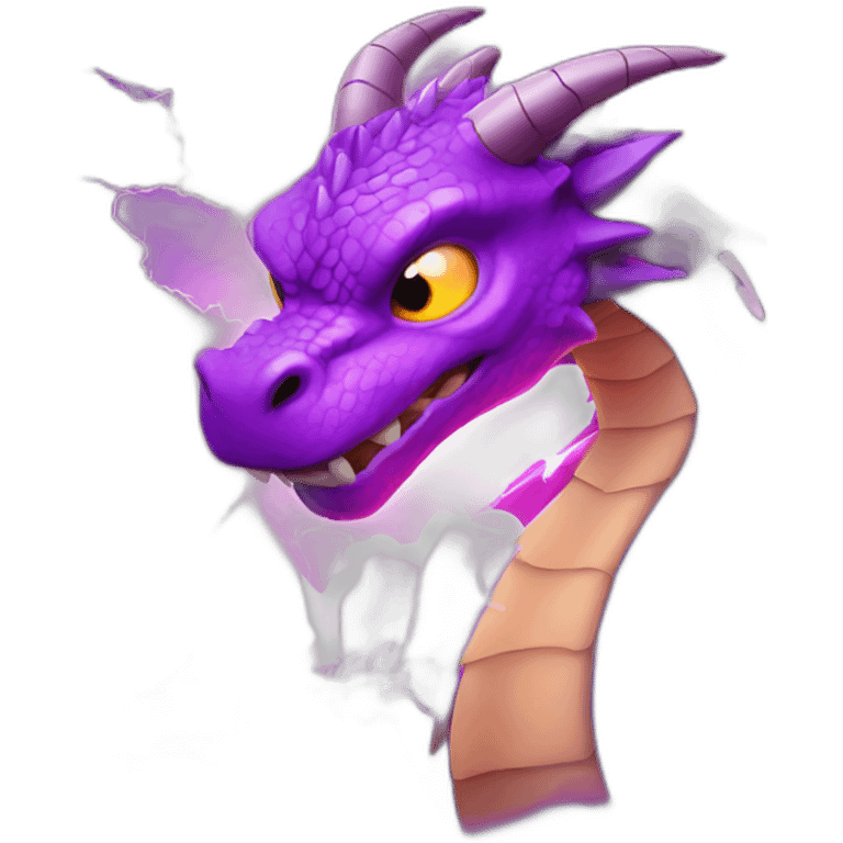 purple dragon with a lightning emoji