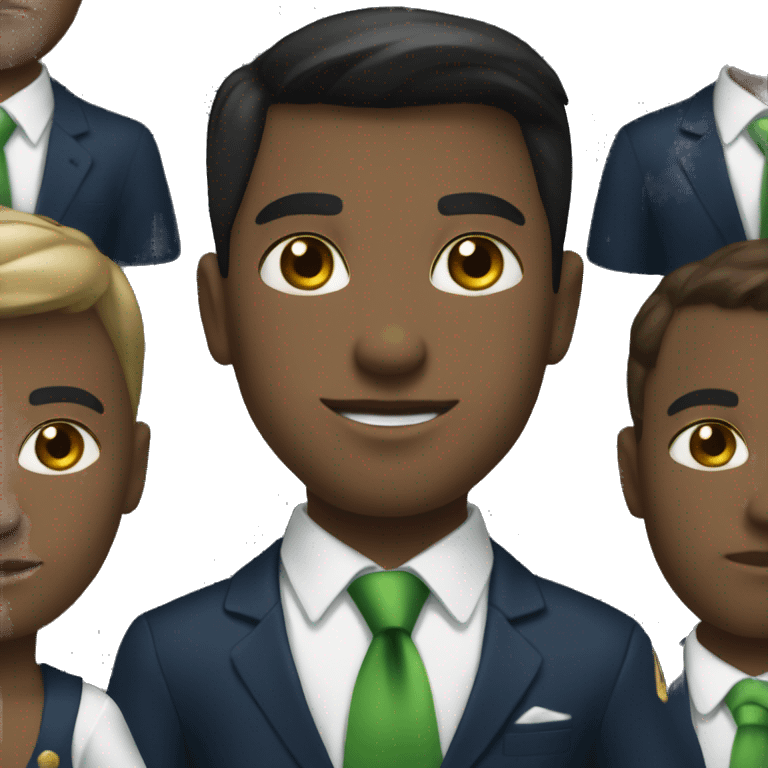 navy suit white shirt and green tie whitout a person  emoji