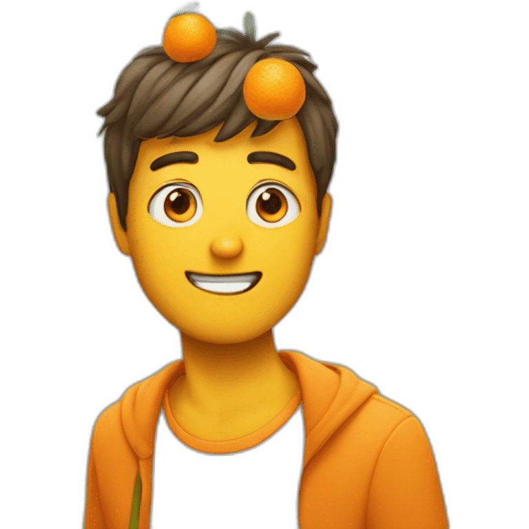 Guy with oranges as eyes emoji